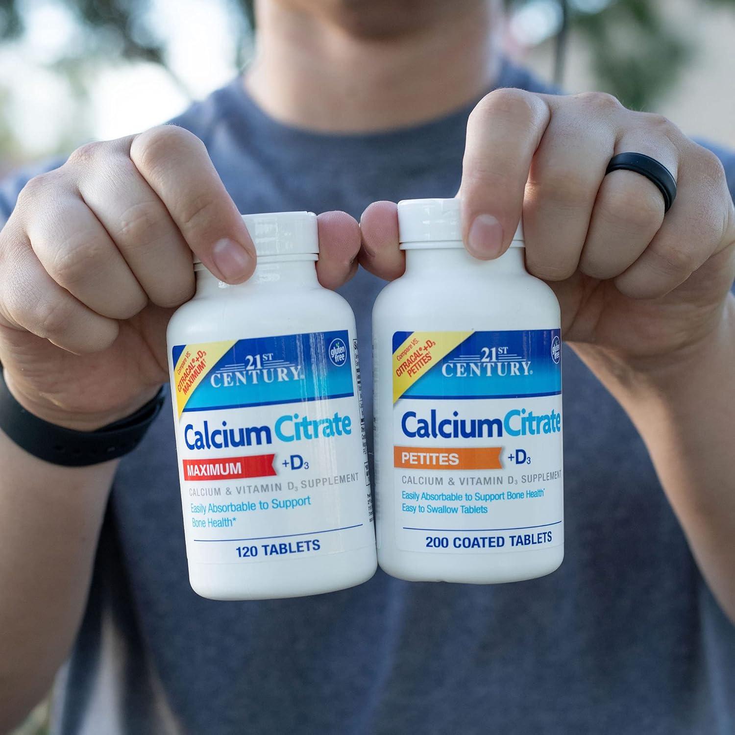 Citrato de Calcio + D3 21st Century 200 Tabletas Pequeñas