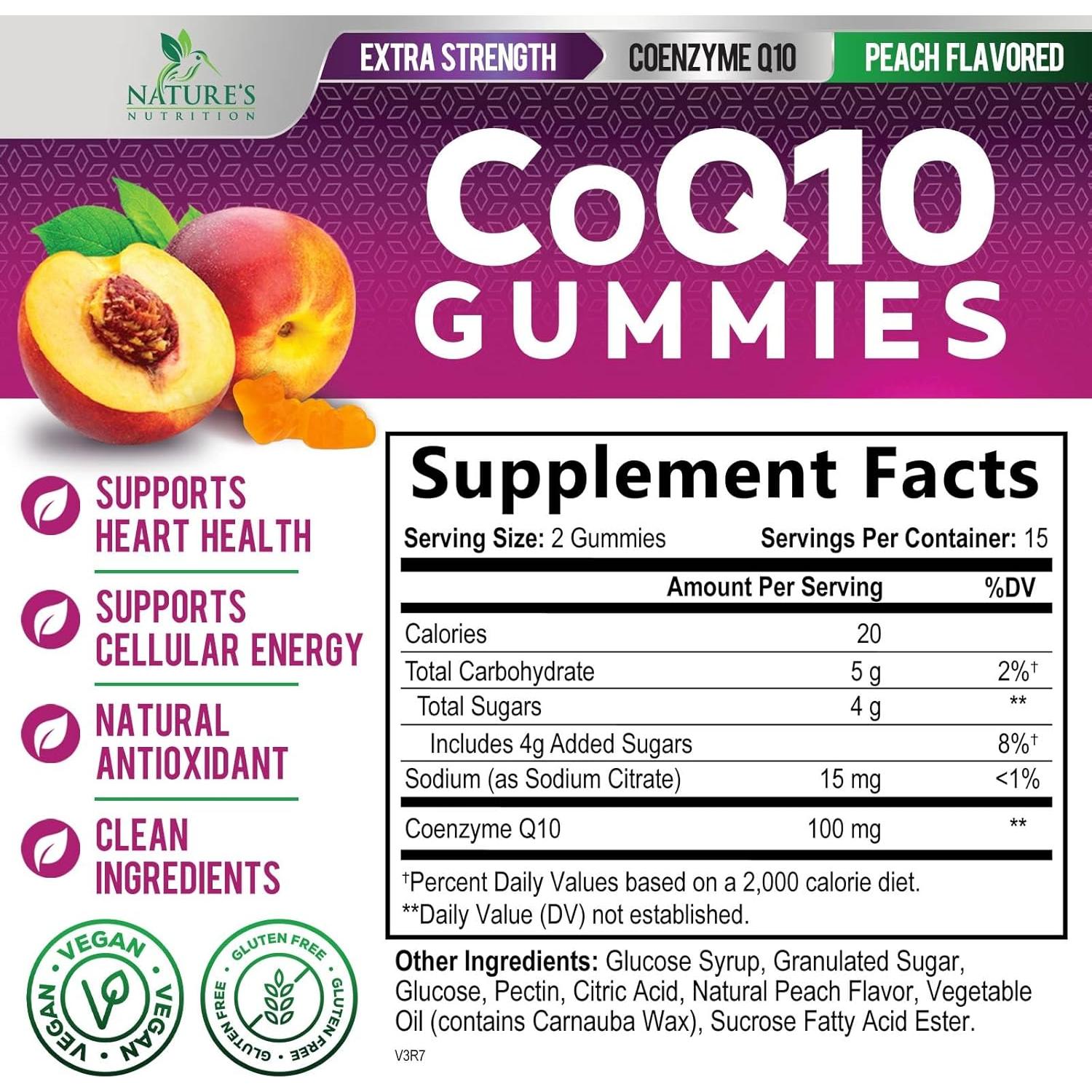 Gomitas de CoQ10 100mg Nature's Nutrition - 30 Unidades