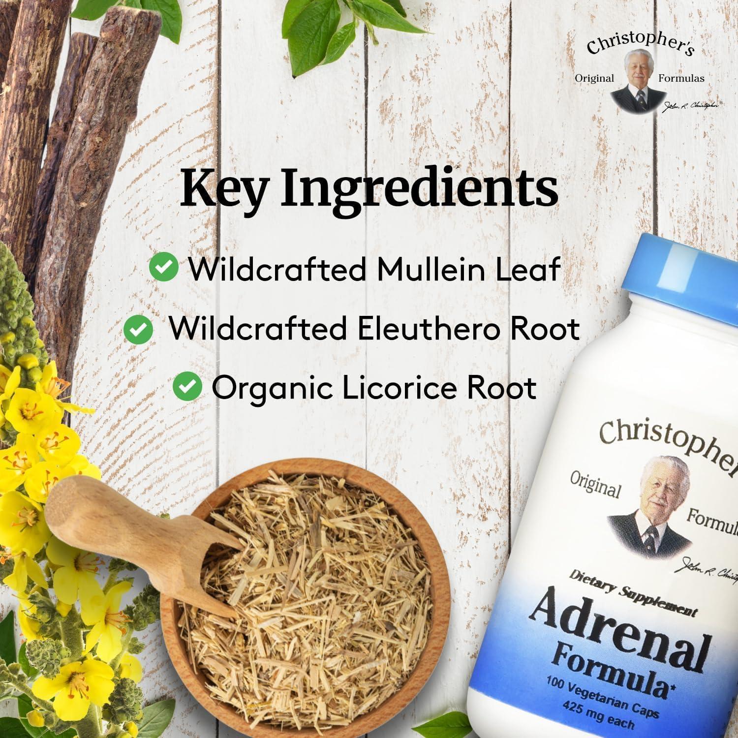 Fórmula Adrenal Christopher - Suplemento Natural 100 Cápsulas