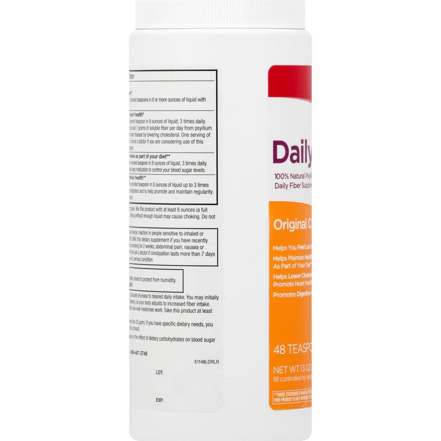 Suplemento de Fibra de Psyllium 100% Natural Leader 368.5 g