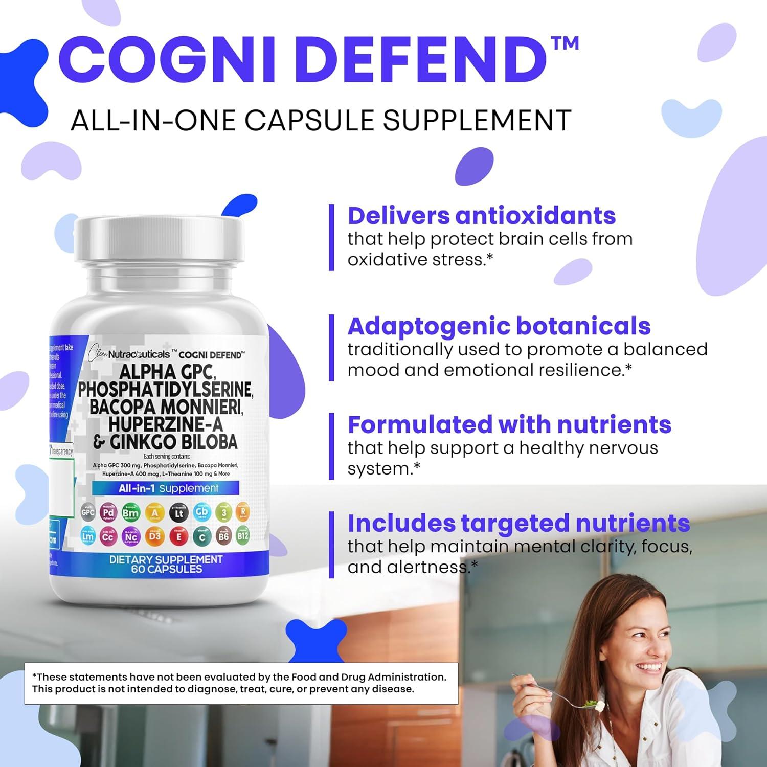 Suplemento Alpha GPC Clean Nutraceuticals 300mg 60 Cápsulas