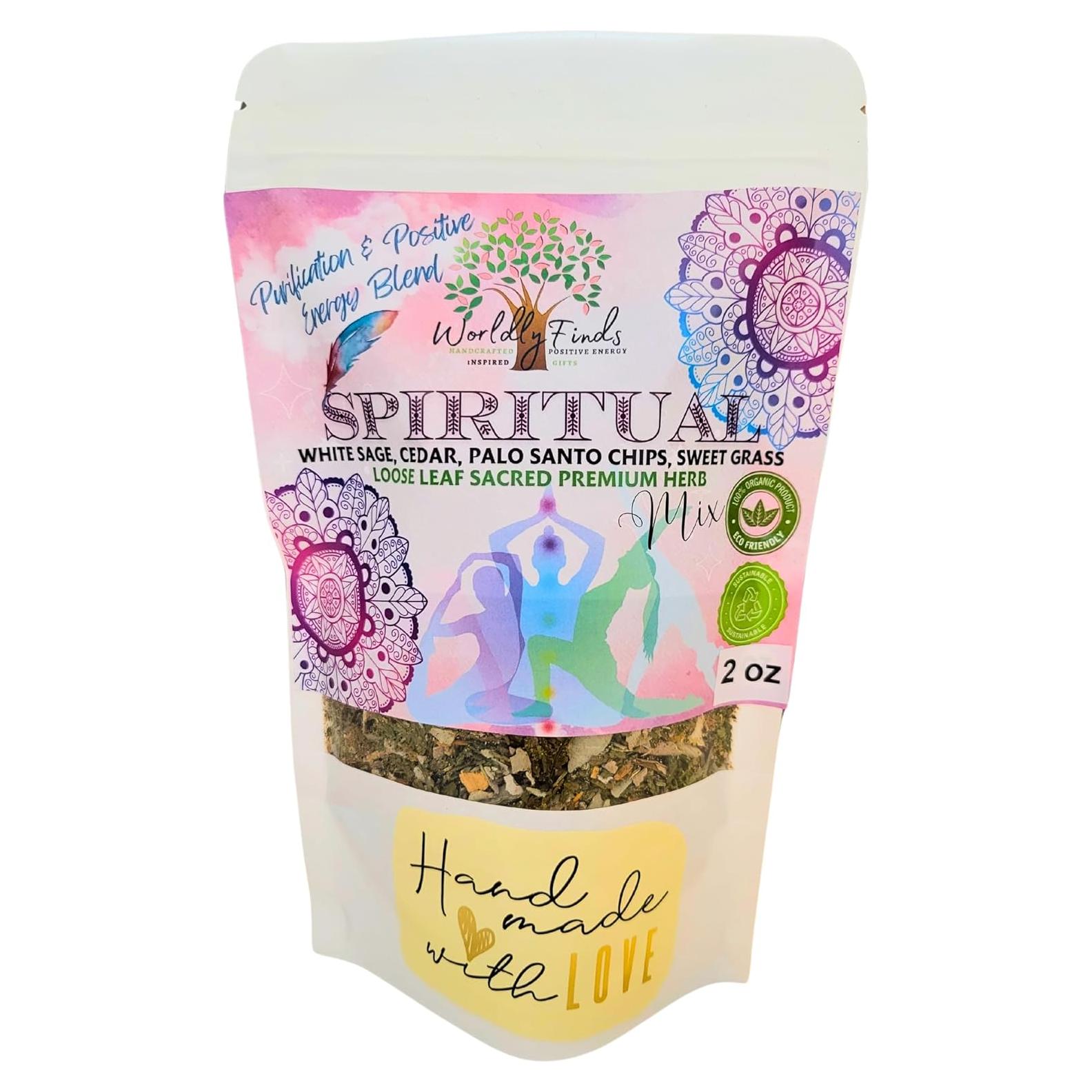 Mezcla de Hierbas para Ahumar Worldly Finds 56.7 g - Salvia, Cedro, Palo Santo