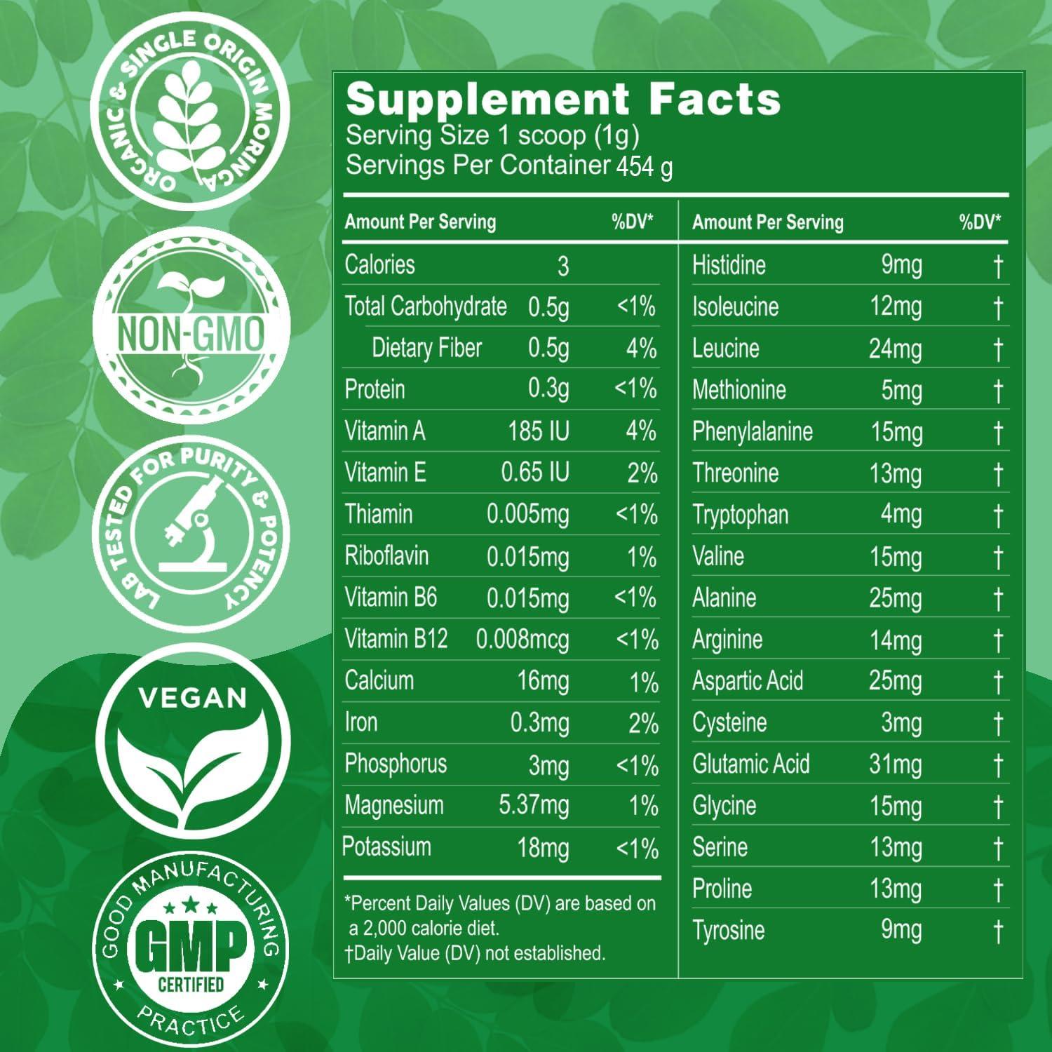 Polvo de Moringa Orgánico Grenera 1 kg - Sin Aditivos