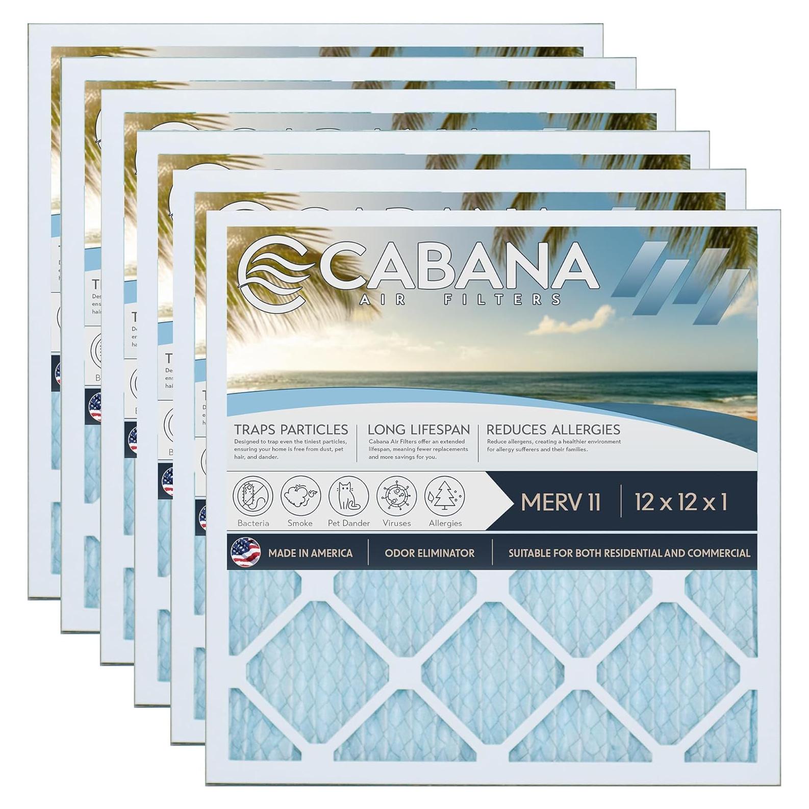 Filtros de Aire Cabana 12x12x2.5 cm Merv 11 Paquete de 6
