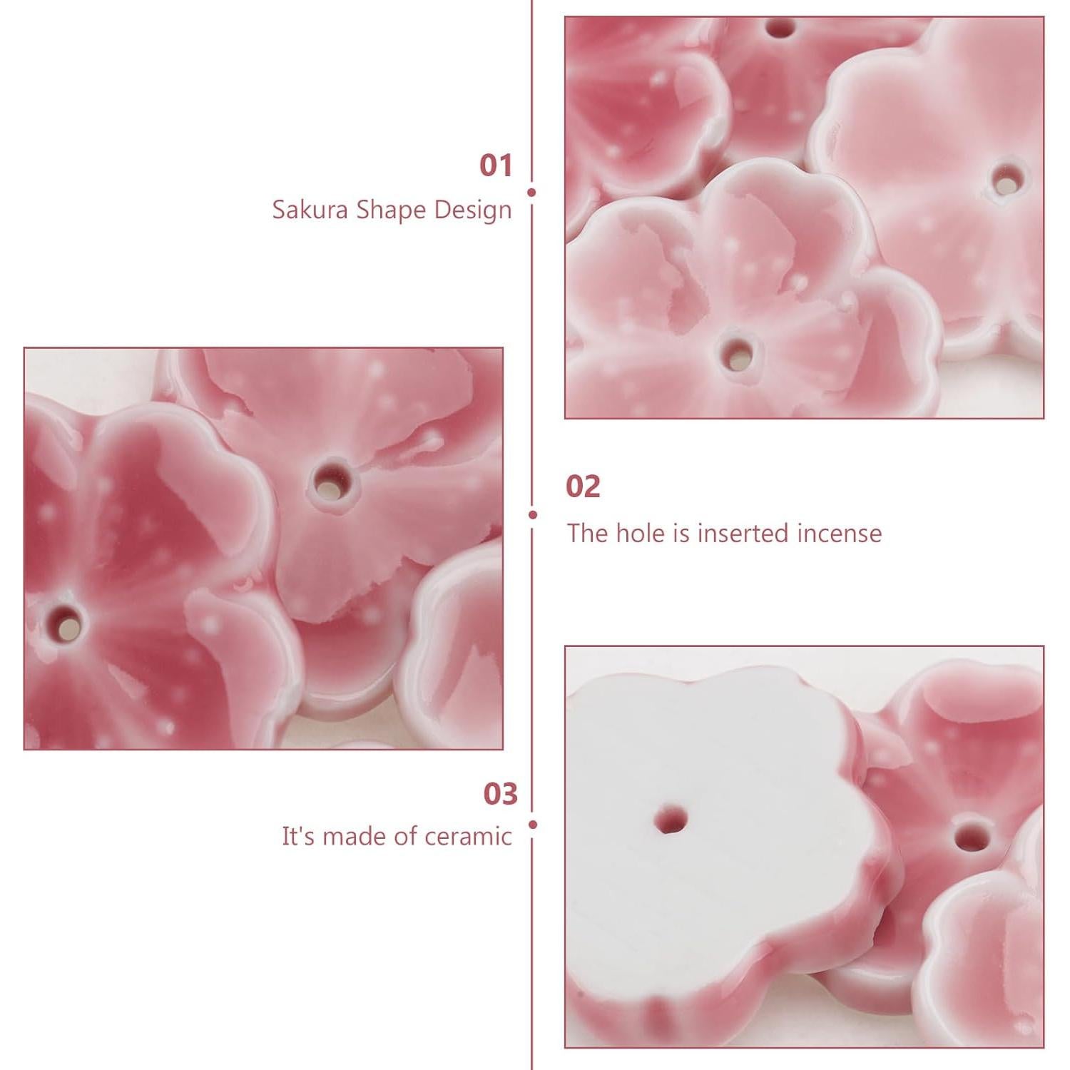 Soporte de Incienso Cerámica IMIKEYA 4 Piezas Rosa