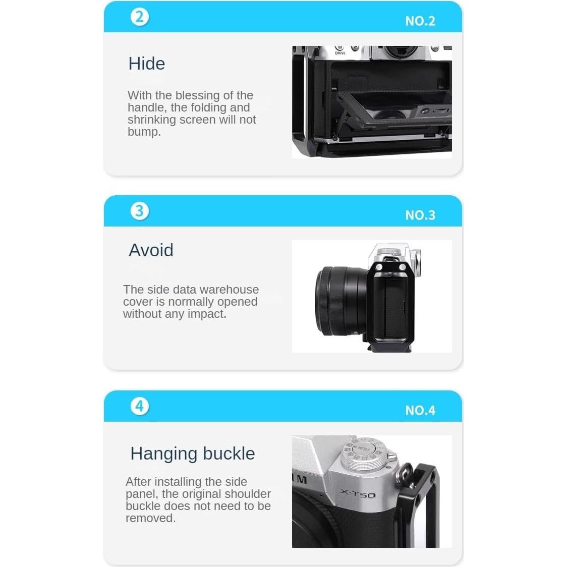 Soporte de Placa L M-REMOTE para Fujifilm X-T50 con Mango