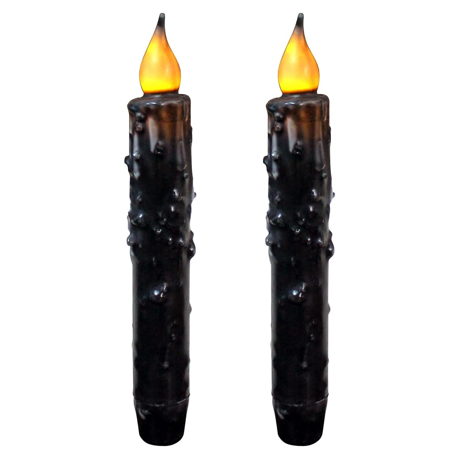Velas Taper LED CVHOMEDECO 17.1 cm Negro Mate 2 PCS