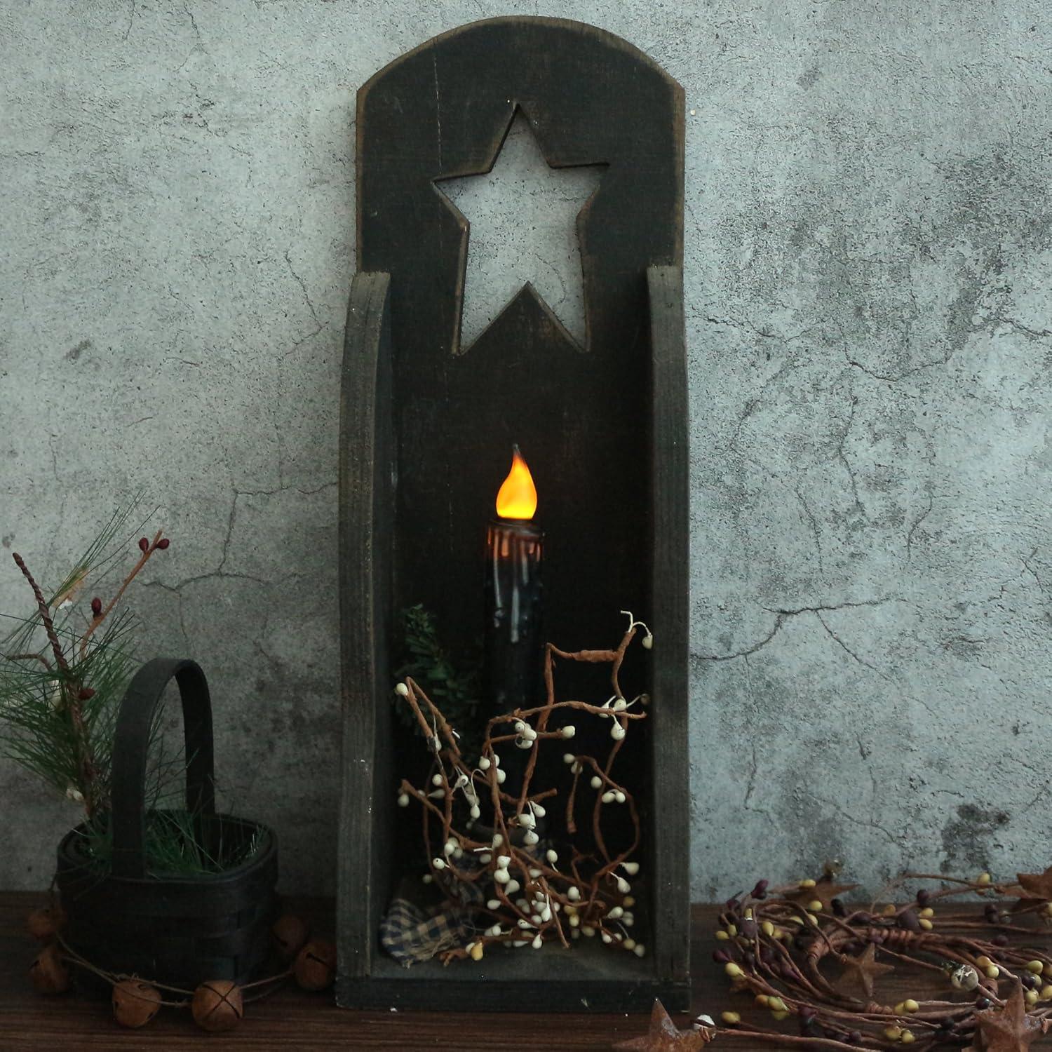 Velas Taper LED CVHOMEDECO 17.1 cm Negro Mate 2 PCS