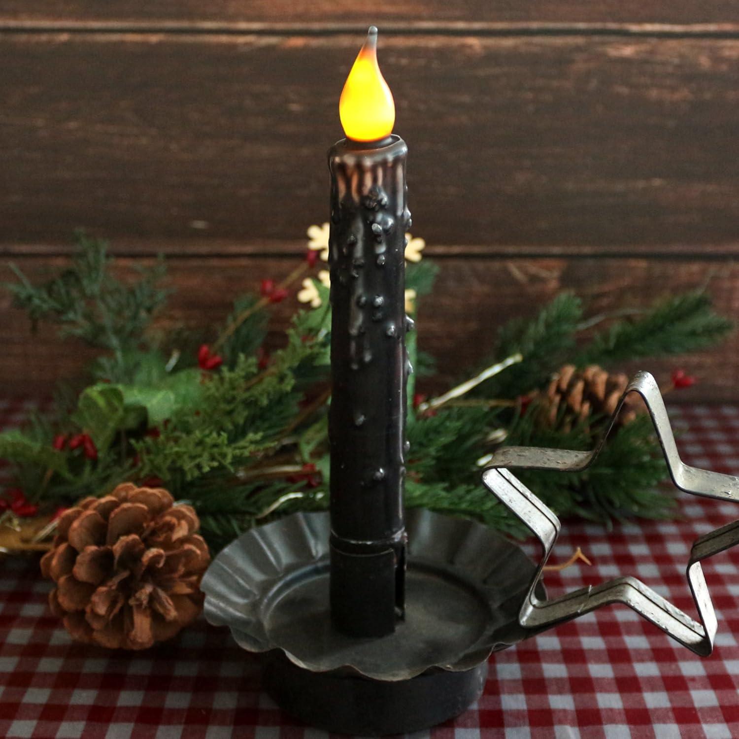 Velas Taper LED CVHOMEDECO 17.1 cm Negro Mate 2 PCS