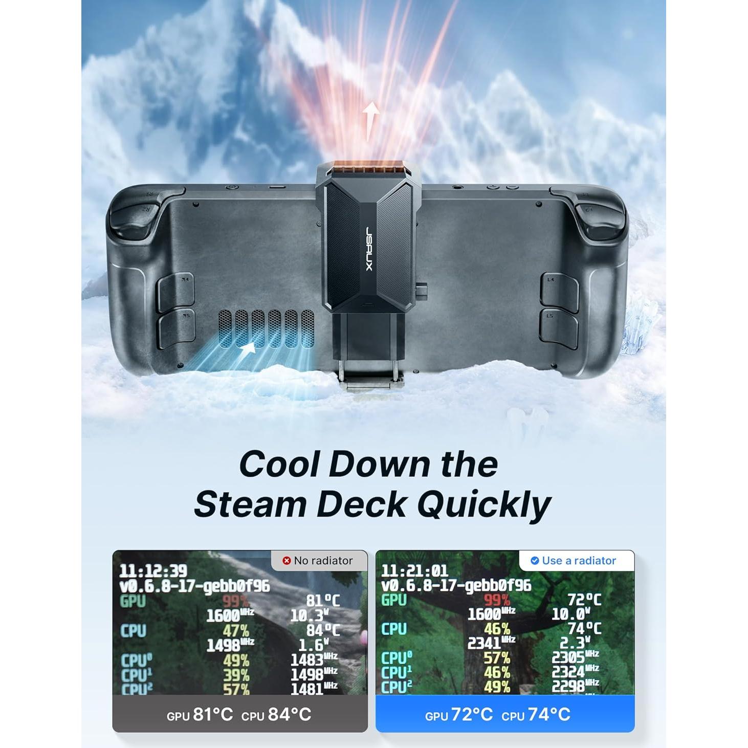 Ventilador JSAUX GP0201 para Steam Deck con Soporte