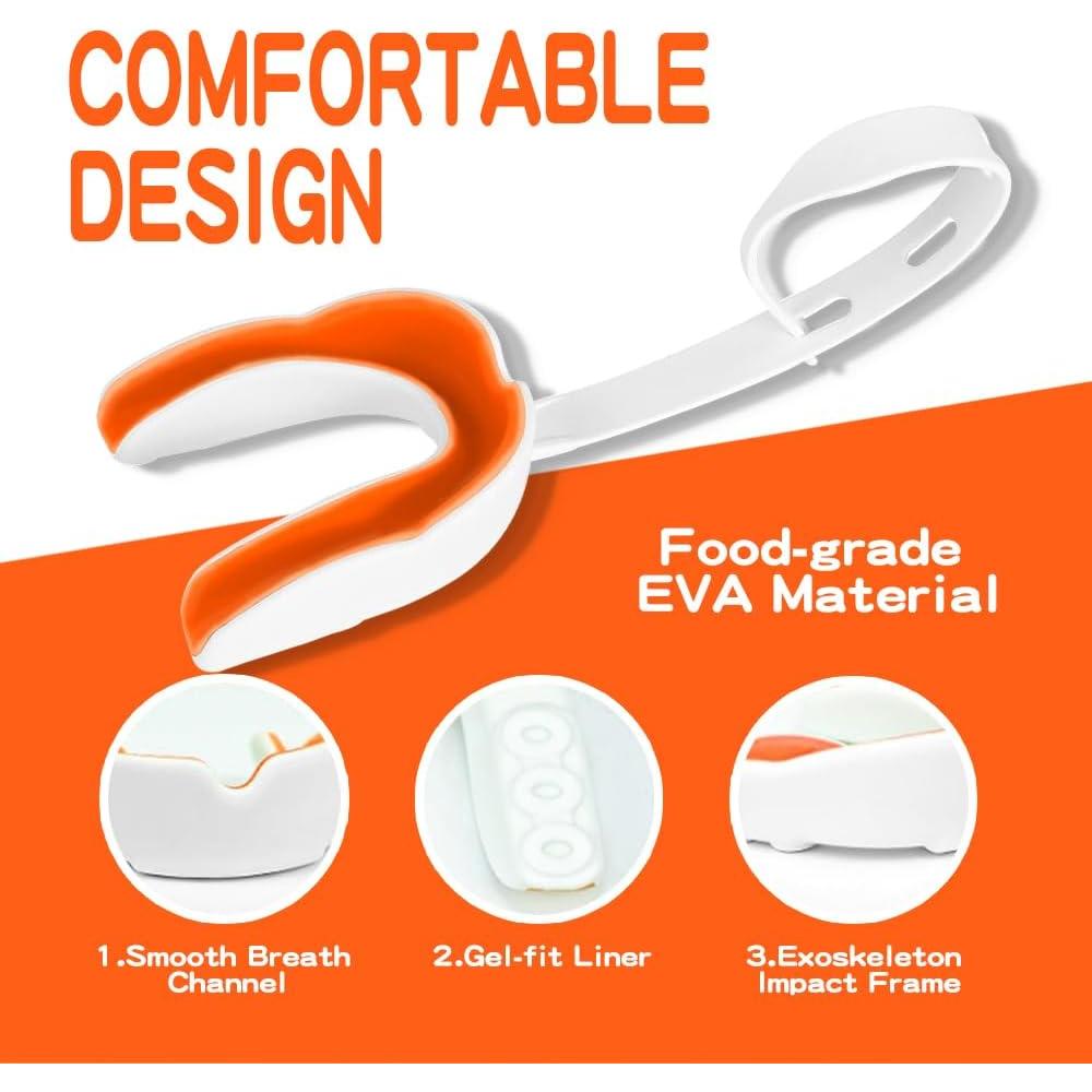 Paquete de 2 Protectores Bucales KLASHE para Jóvenes - Rosa y Naranja