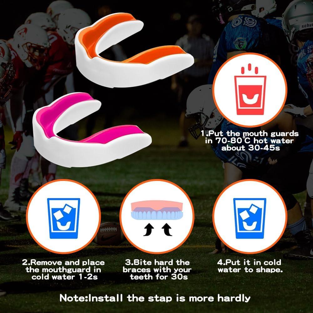 Paquete de 2 Protectores Bucales KLASHE para Jóvenes - Rosa y Naranja