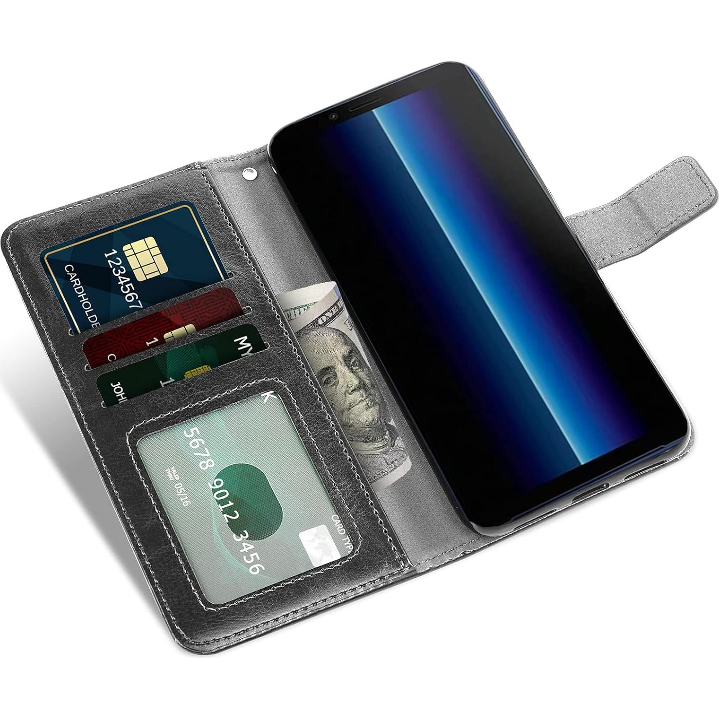 Funda de Cartera Asuwish para Sony Xperia 10 II - Negro