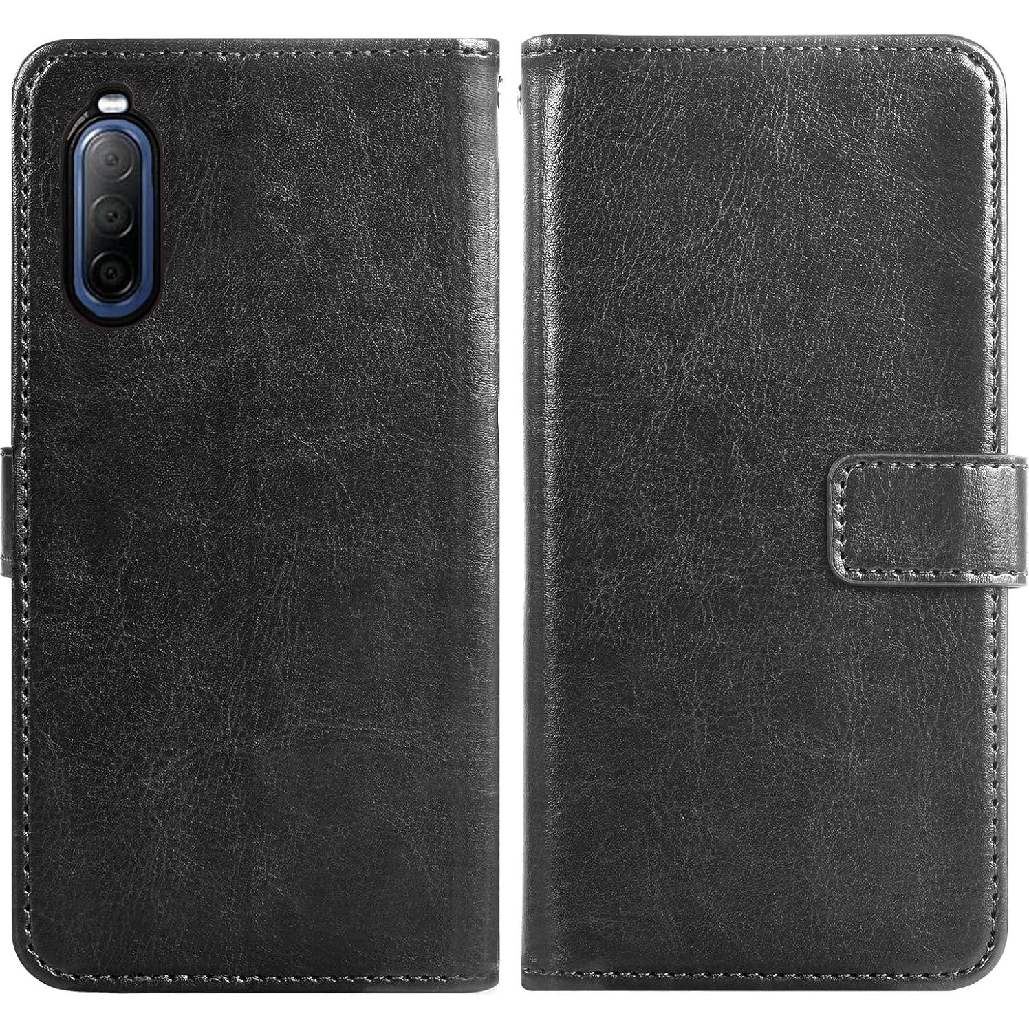 Funda de Cartera Asuwish para Sony Xperia 10 II - Negro