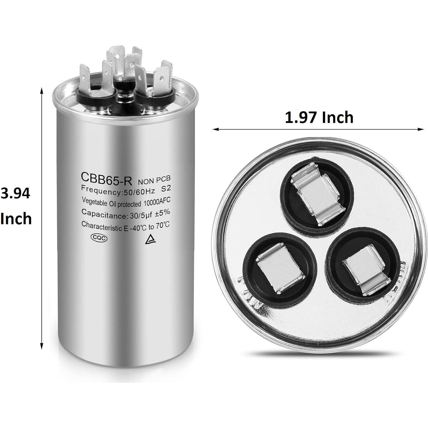 Capacitor de Aire Acondicionado Boffdock 30+5 MFD 370/440V