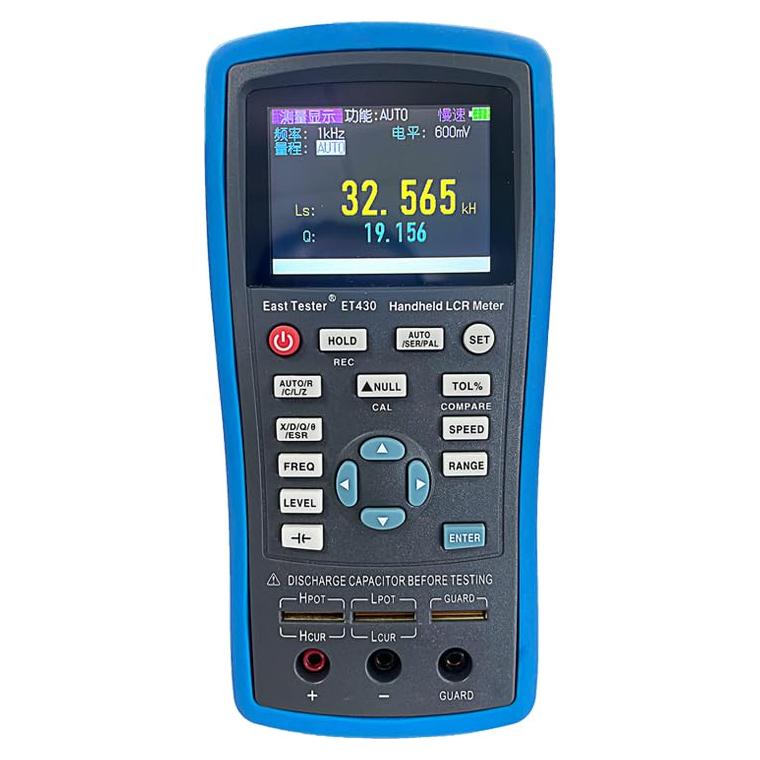 Medidor LCR Portátil ET430 - 100KHz, Pantalla LCD, Precisión 0.3%