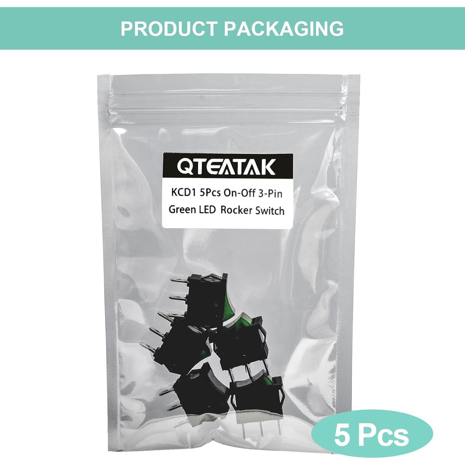 Interruptor de Palanca QTEATAK KCD1 3 Pines 20A Verde LED