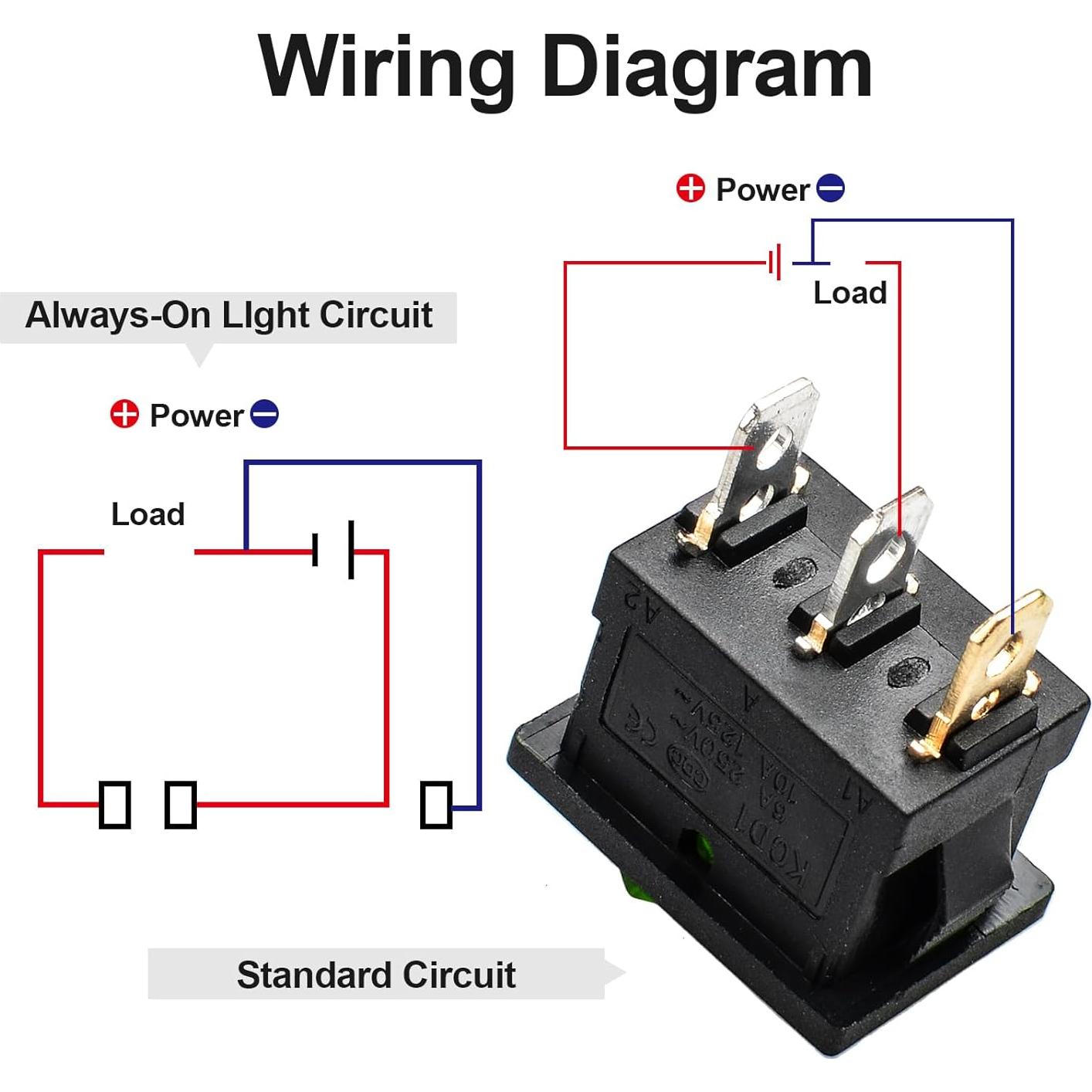 Interruptor de Palanca QTEATAK KCD1 3 Pines 20A Verde LED
