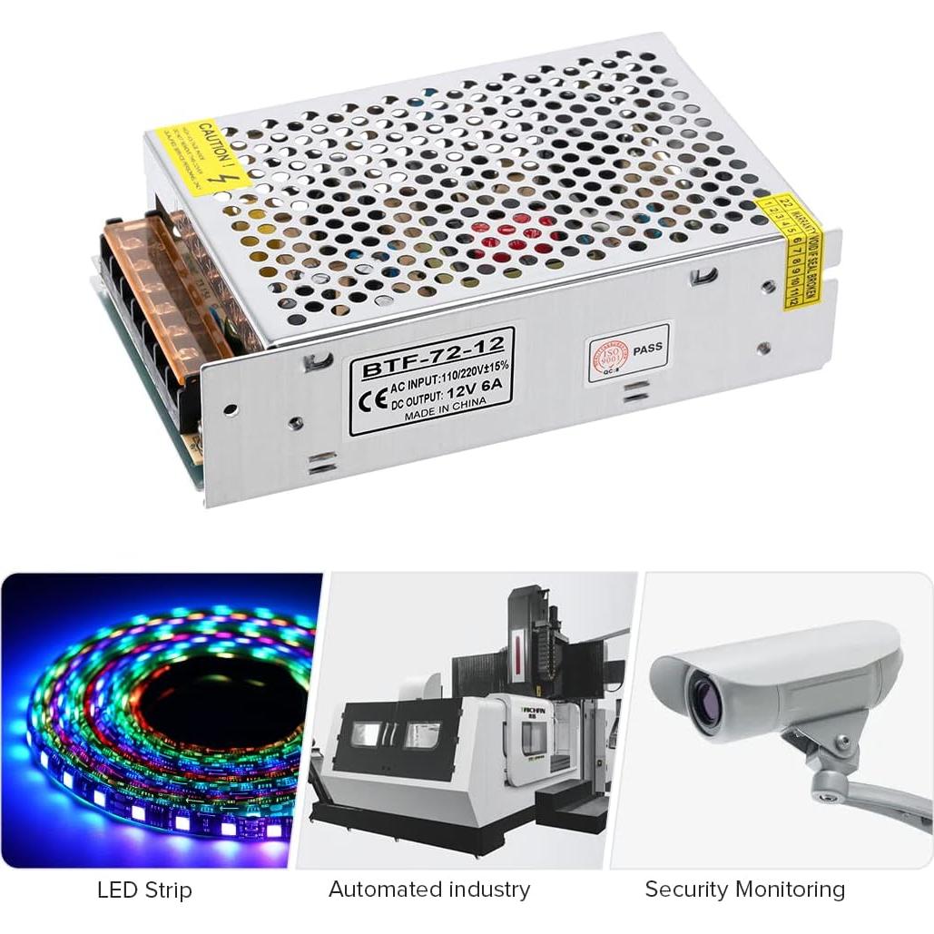 Fuente de Alimentación BTF-LIGHTING 12V 6A 72W para LED