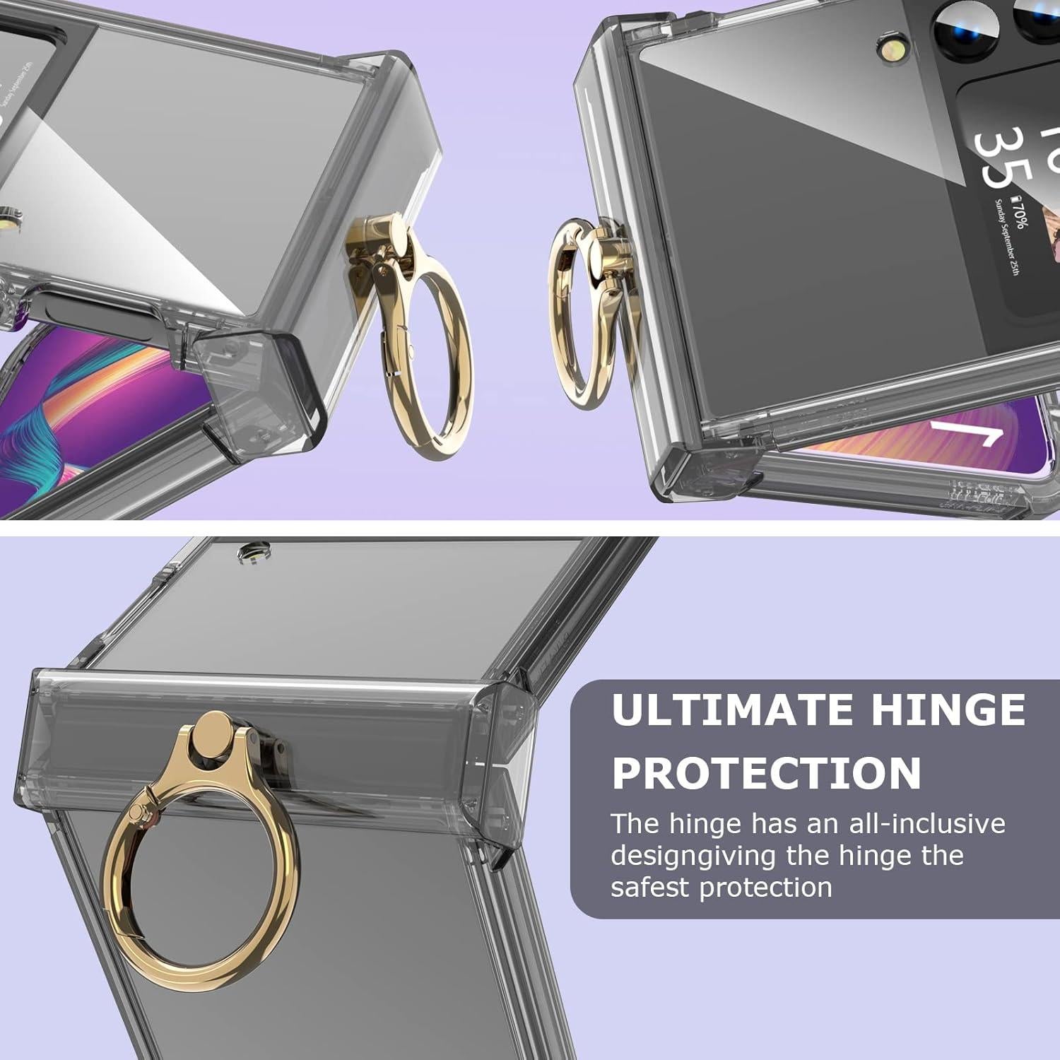 Funda DAKORIE para Galaxy Z Flip 3 5G - Protección Total Negra