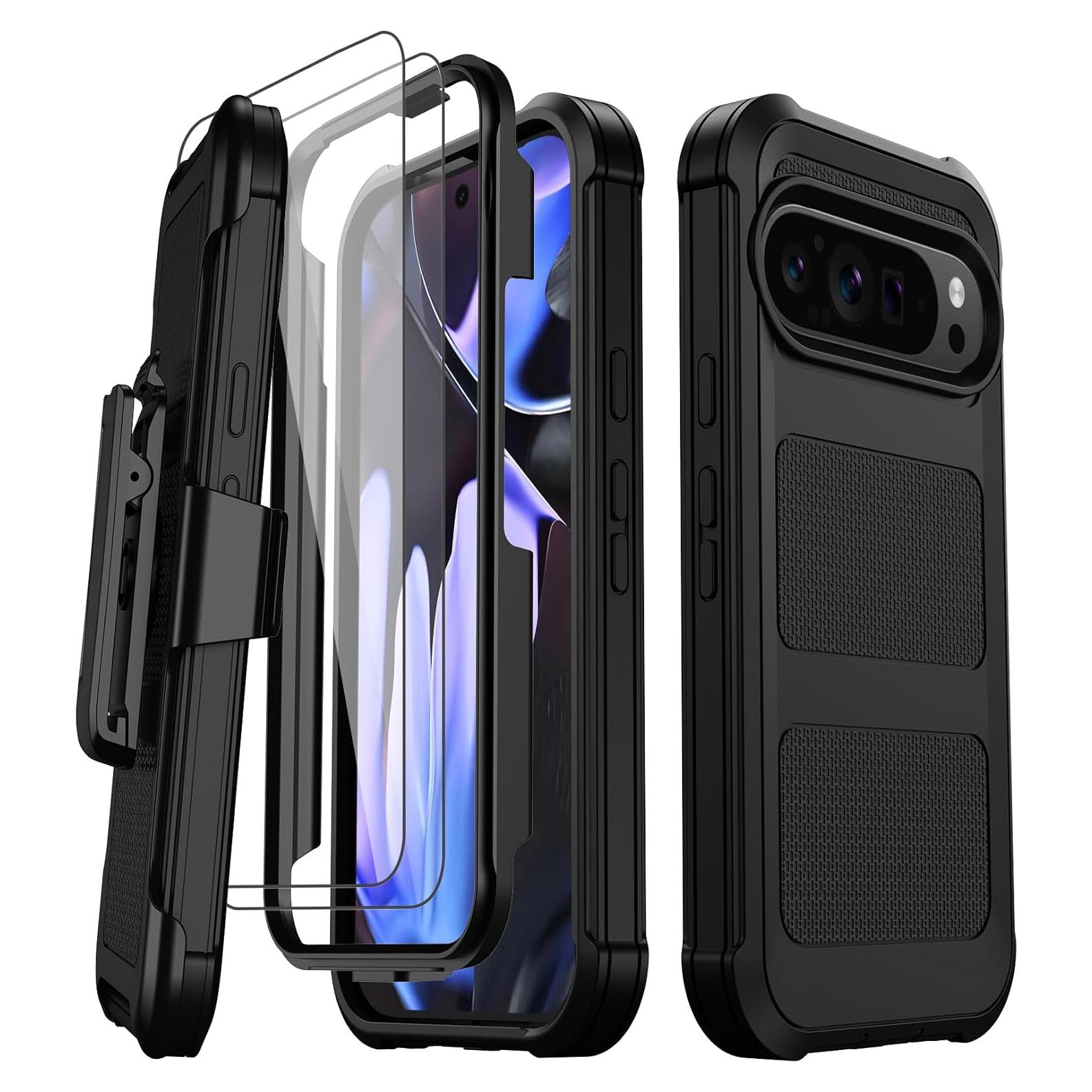 Funda Google Pixel 9 Pro XL con 2 Protectores y Clip 360°