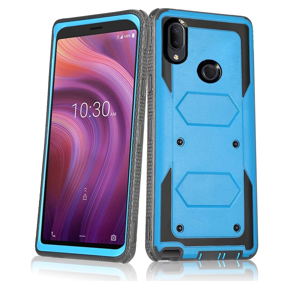Funda Híbrida Asuwish para Alcatel 3V 2019 Azul Resistente