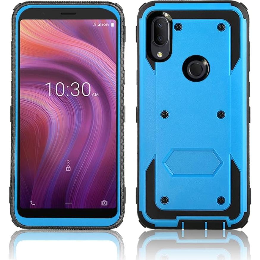Funda Híbrida Asuwish para Alcatel 3V 2019 Azul Resistente