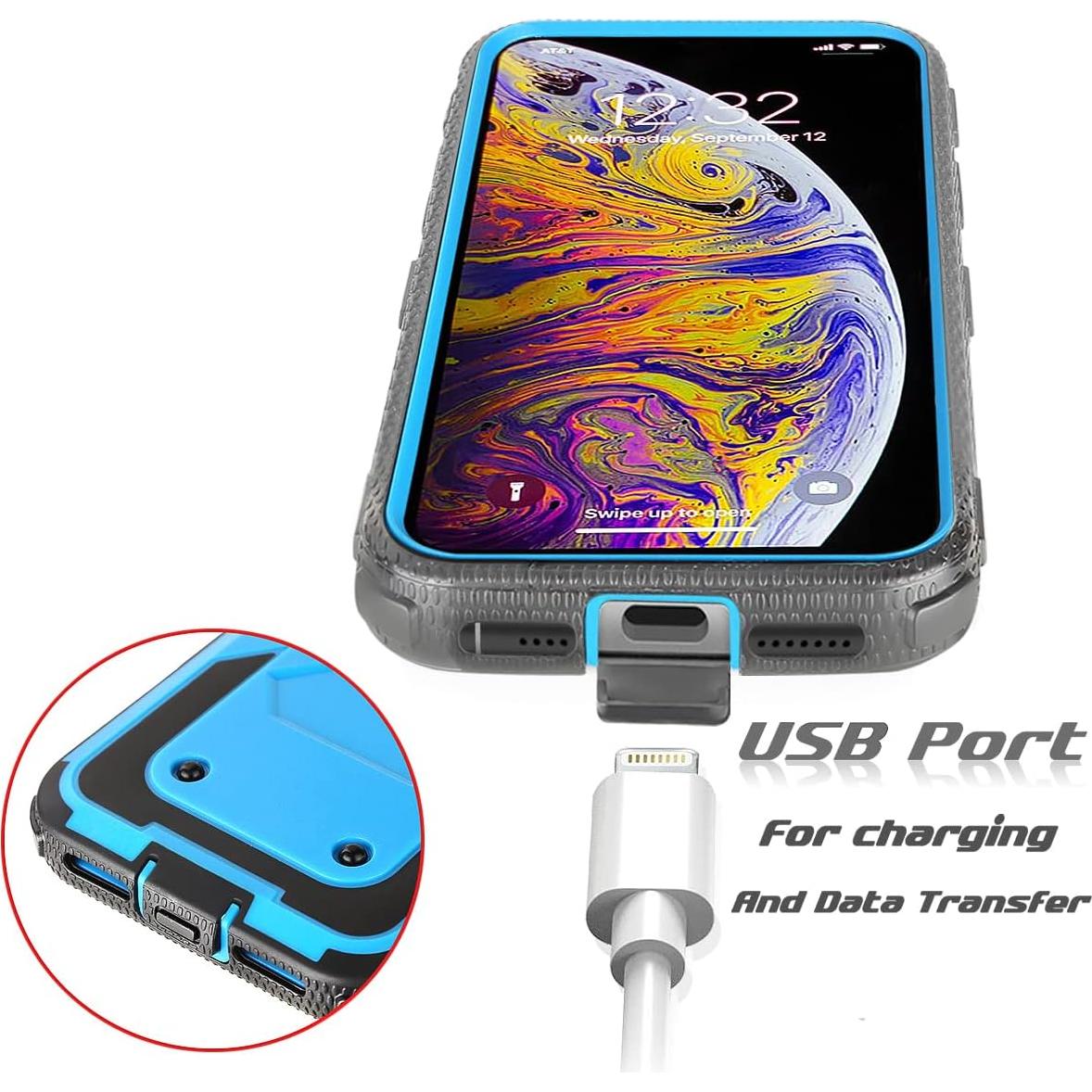 Funda Híbrida Asuwish para Alcatel 3V 2019 Azul Resistente