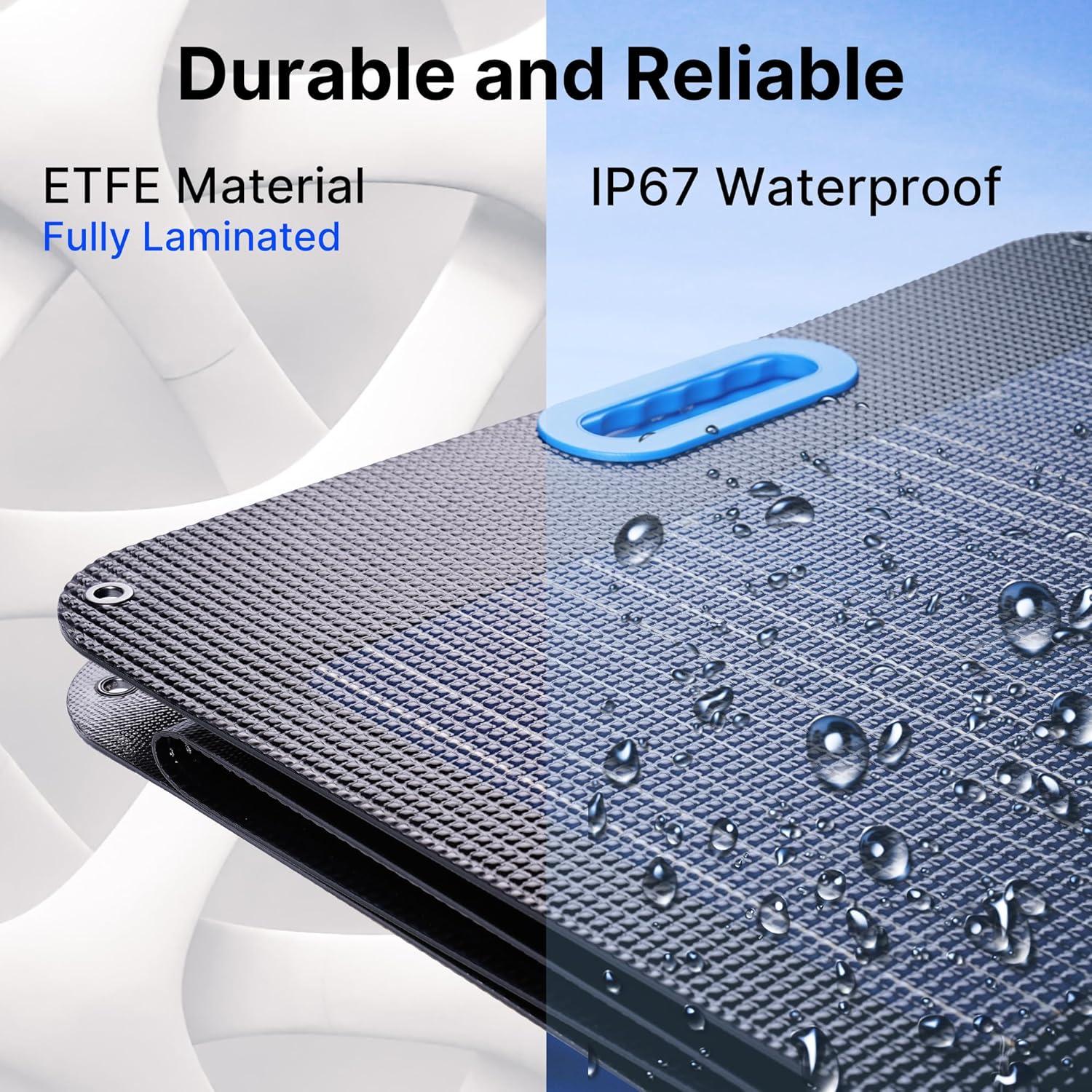 Panel Solar Plegable Nicesolar 100W con USB-C 65W para Camping