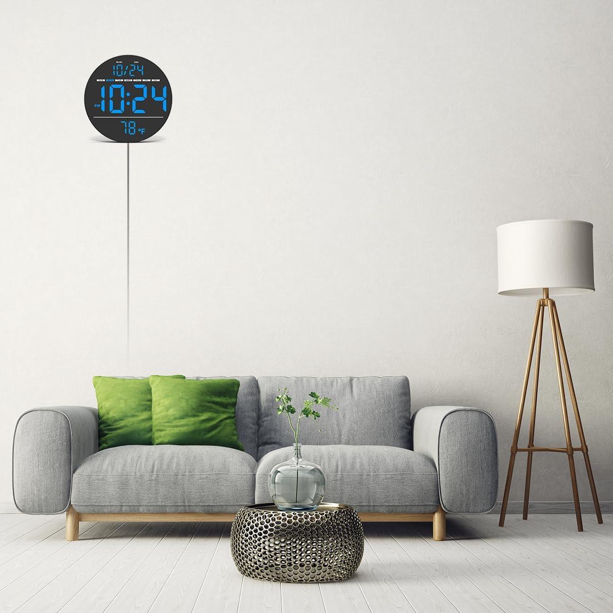 Reloj de Pared Digital LED XUANZIT 8" Auto-Brillo Temperatura