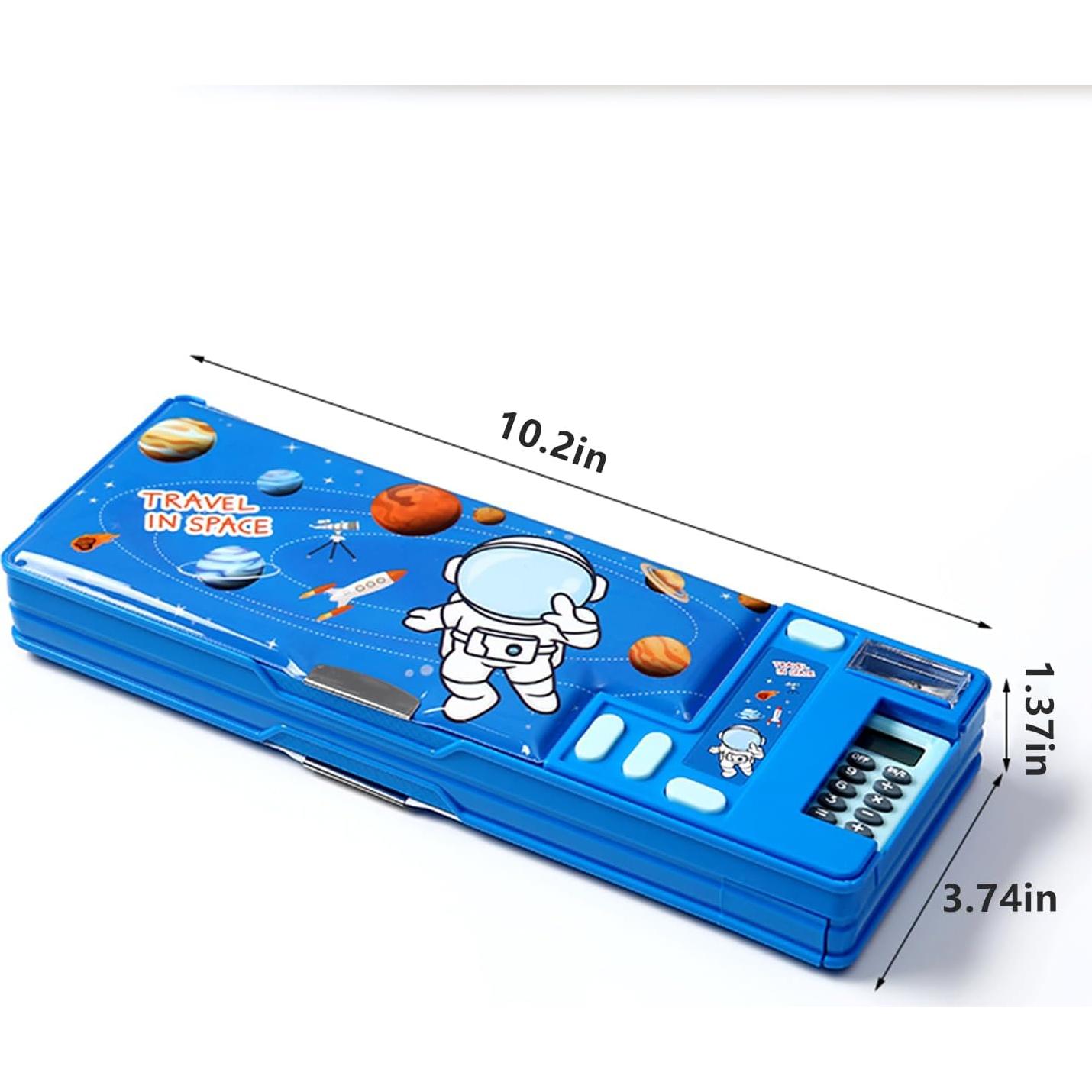 Estuche Multifuncional LilyBeauty con Calculadora y Sacapuntas - Negro