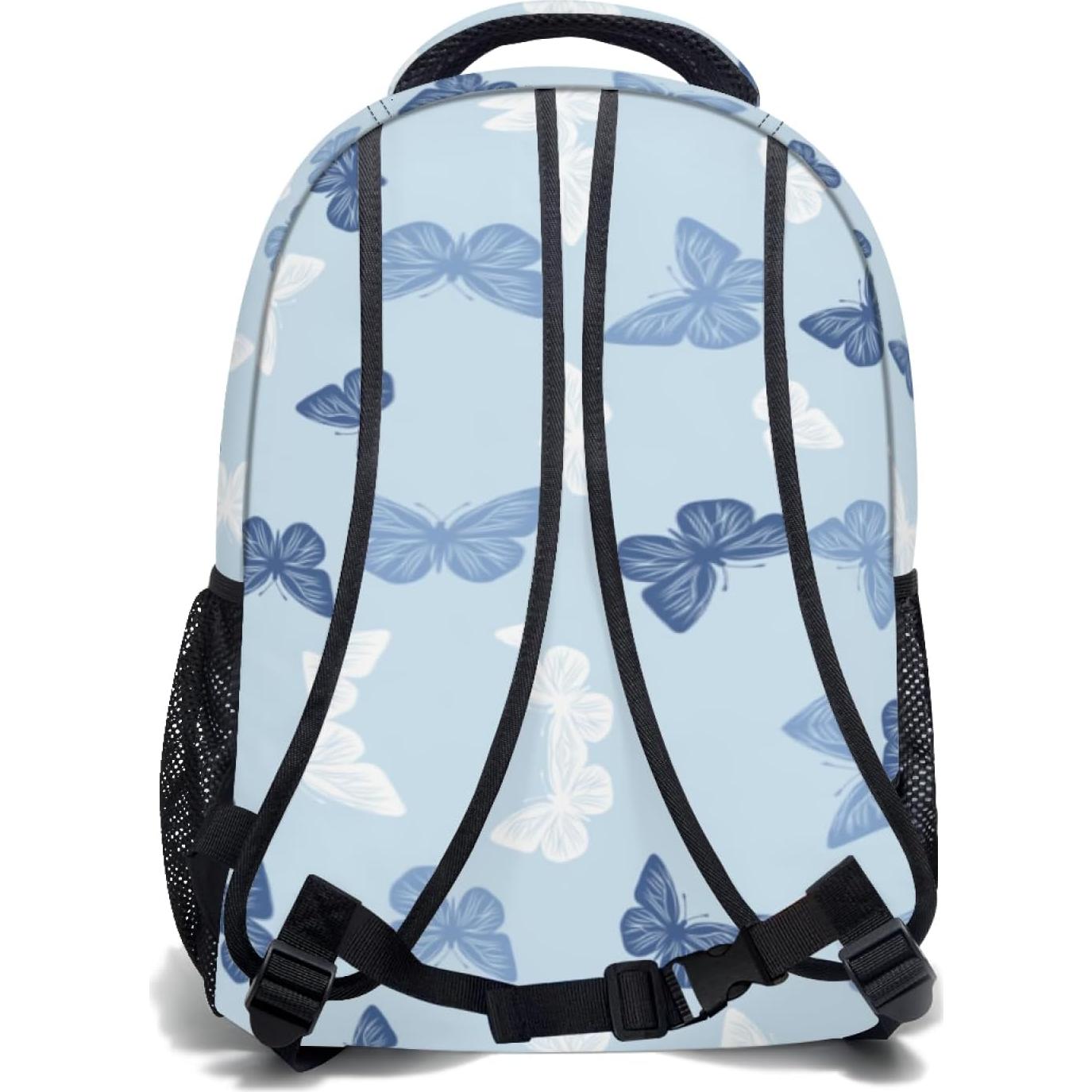 Mochila Escolar Mariposa Azul Anyako 44x32x15 cm para Niños