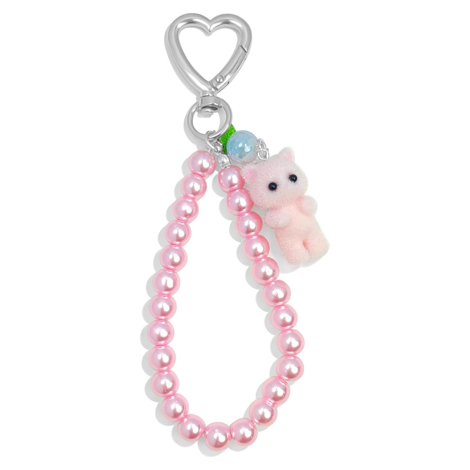 Llavero de Gato Peludo Rosa Bonito Nalefow para Mujeres