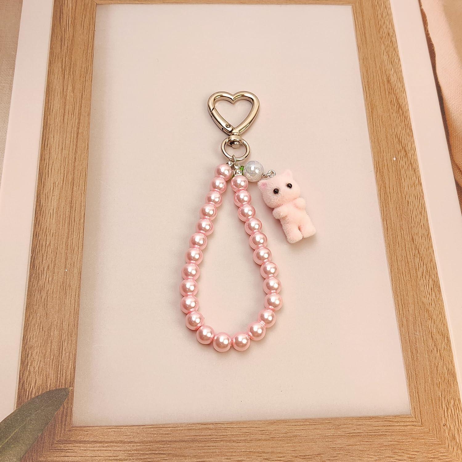 Llavero de Gato Peludo Rosa Bonito Nalefow para Mujeres