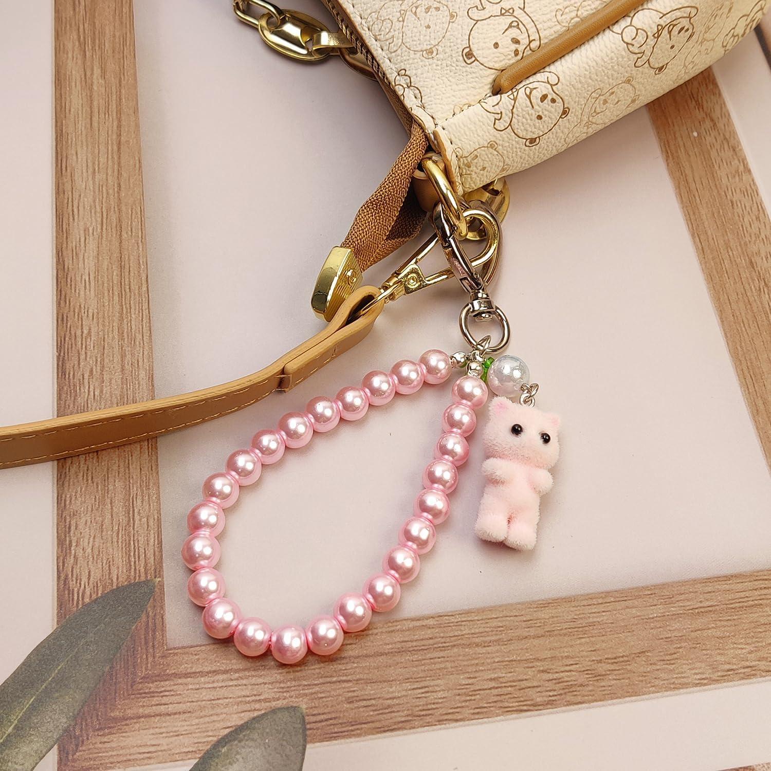 Llavero de Gato Peludo Rosa Bonito Nalefow para Mujeres