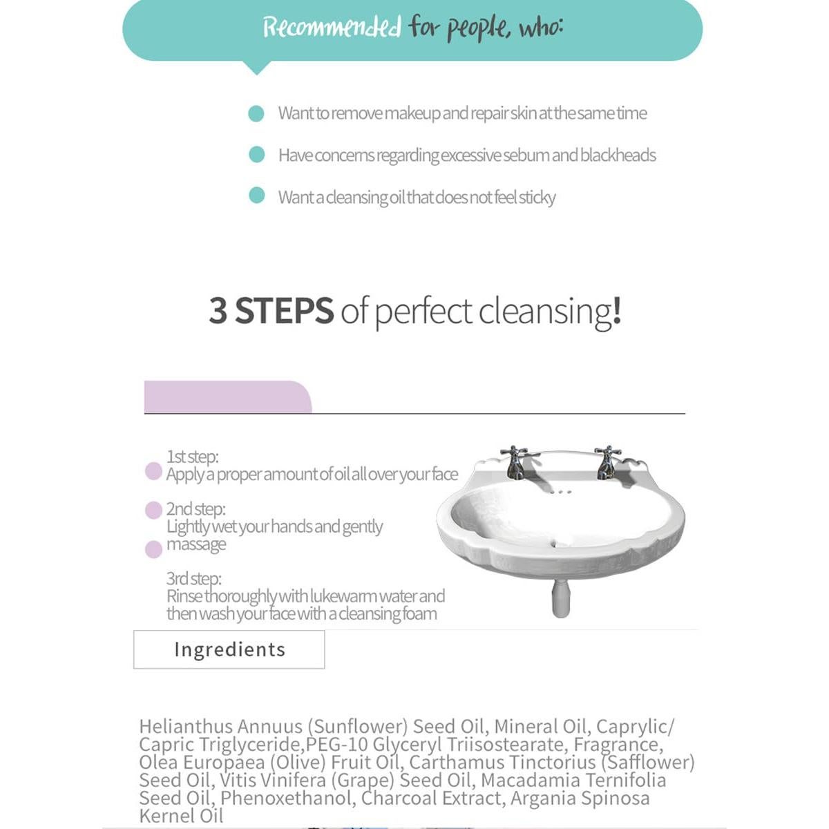 Aceite Limpiador Facial Coreano MEDB 300ml para Puntos Negros