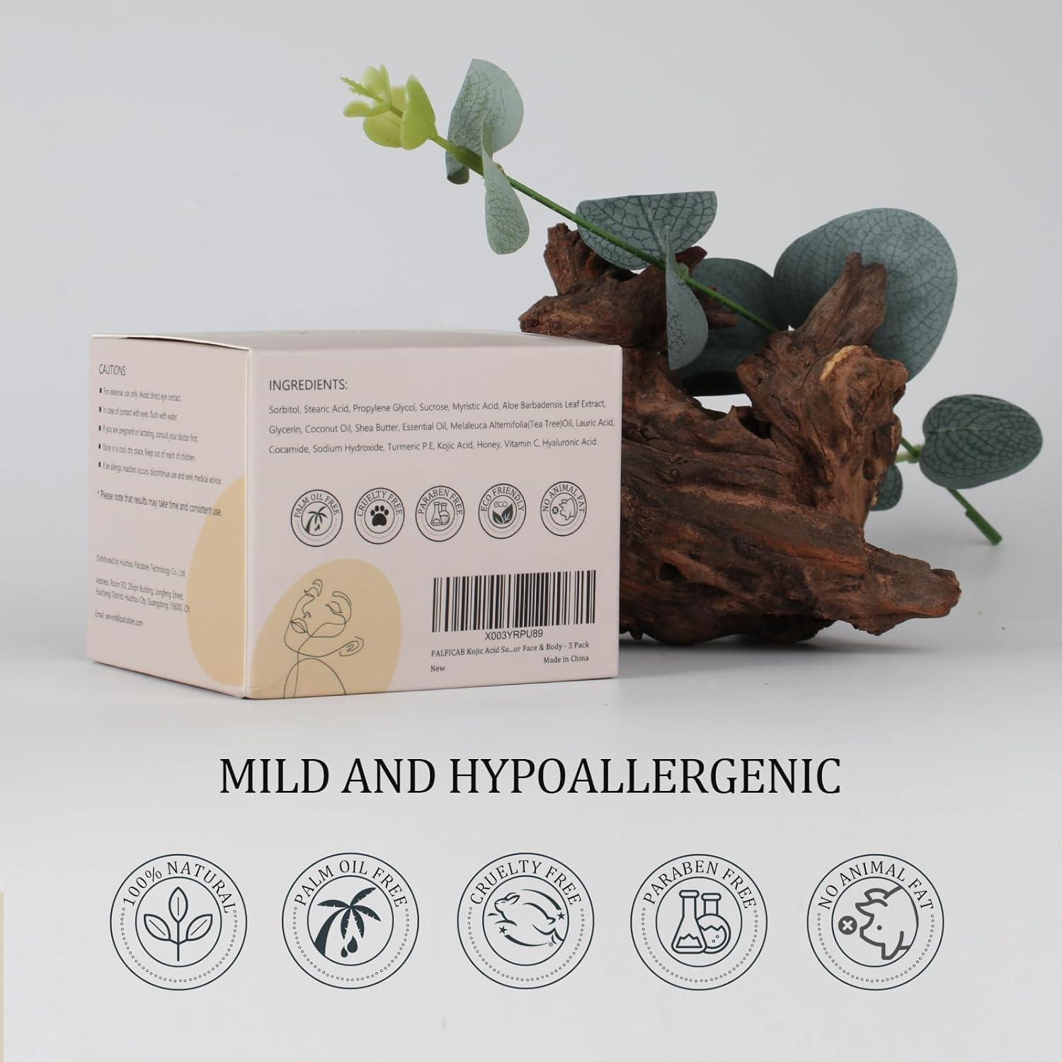 Jabón Aclarante Kójico y Cúrcuma PALFICAB - 3 Barras 99g