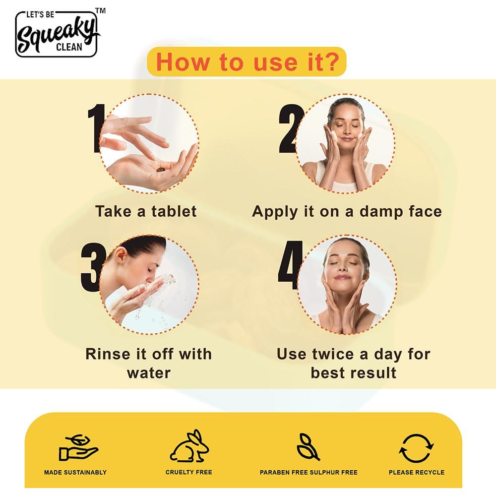 Tabletas de Lavado Facial Squeaky Clean Atara - Aguacate - 30 Unidades