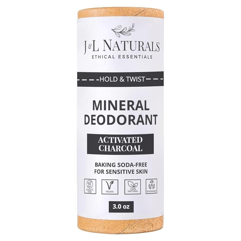 Desodorante Mineral J&L Naturals 85 g Carbón Activado Vegano