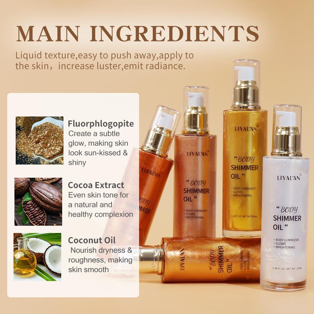 Aceite Corporal Brillante LIYALAN Perla Blanca 82.9 ml