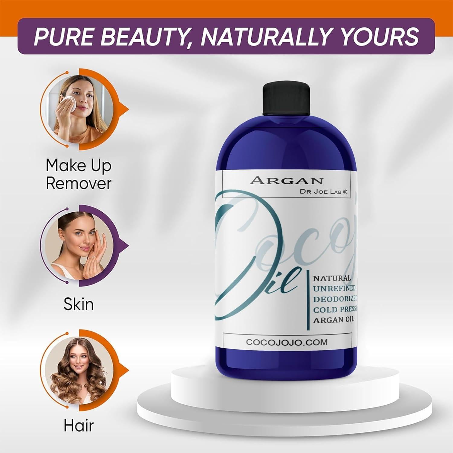 Aceite de Argán Orgánico Dr Joe Lab 236ml - Hidratante Piel y Cabello