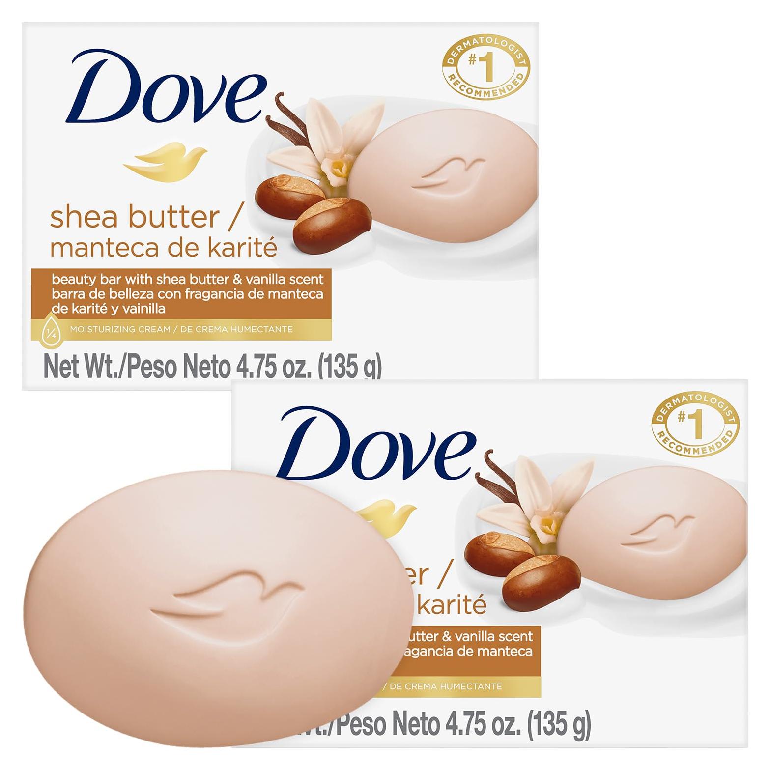 Jabón Dove Manteca de Karité y Vainilla 2 Unidades 134g