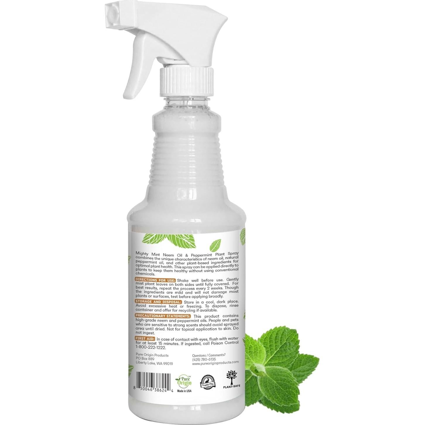 Spray Nutriente para Plantas Pure Origin 473 ml - Aceite de Neem y Menta