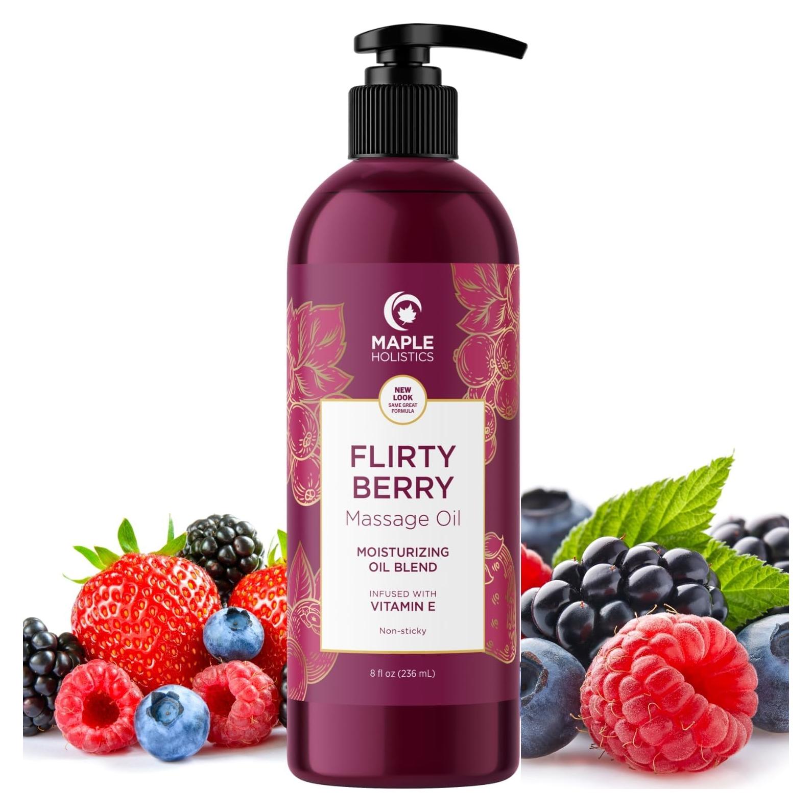Aceite de Masaje Corporal Maple Holistics 236ml Aroma a Bayas