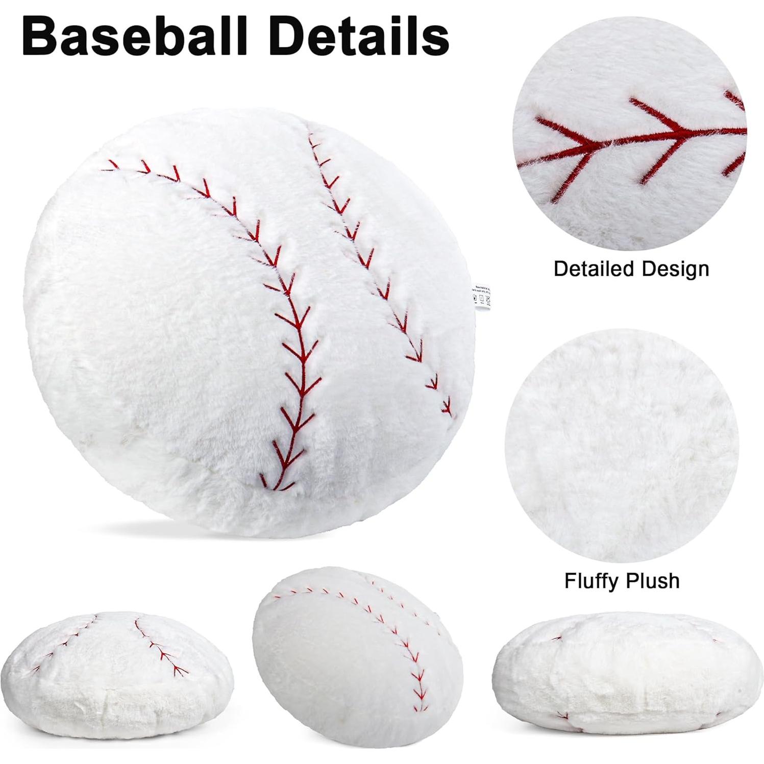 Almohada de Peluche Wepop Béisbol 45.72cm Suave y Abrazable