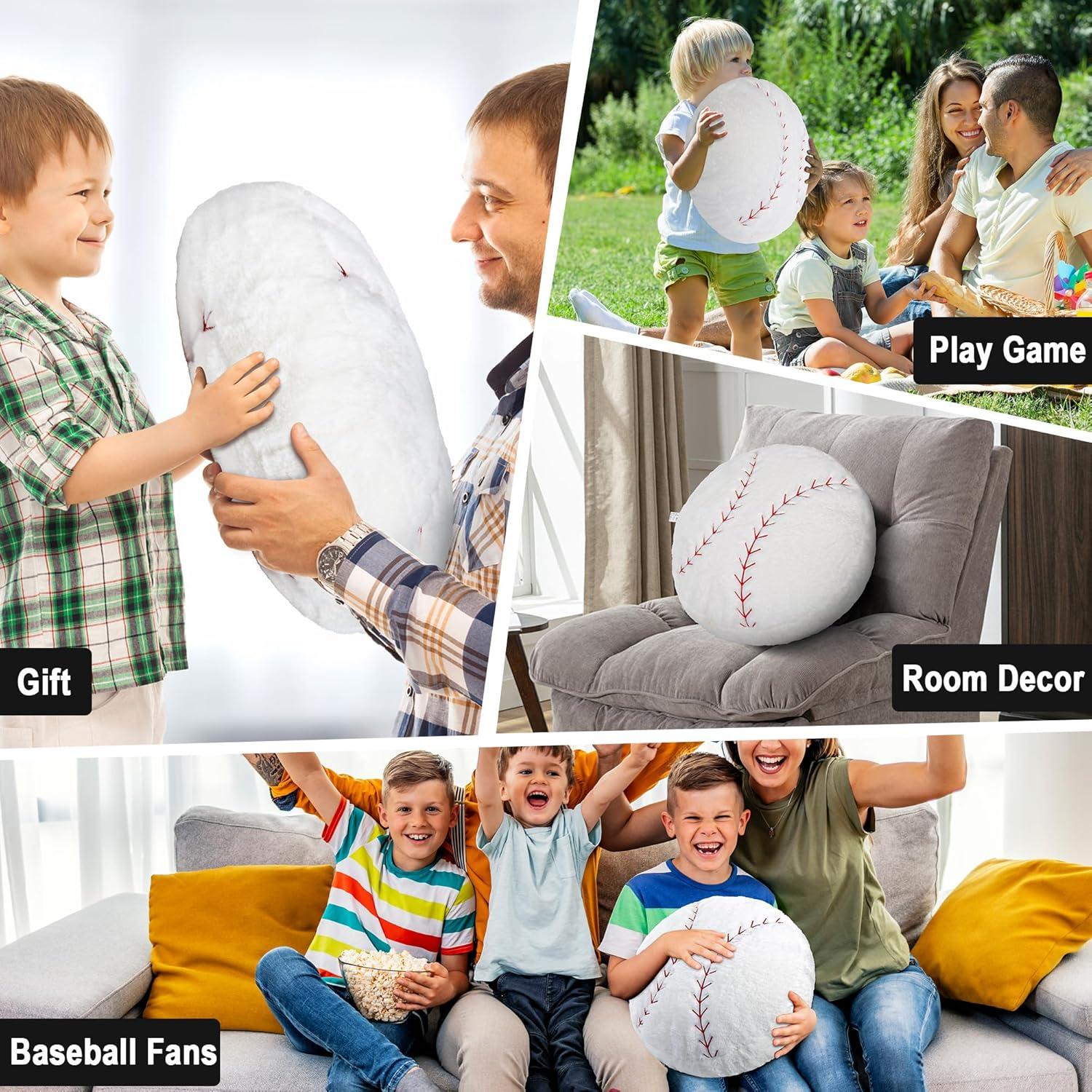 Almohada de Peluche Wepop Béisbol 45.72cm Suave y Abrazable