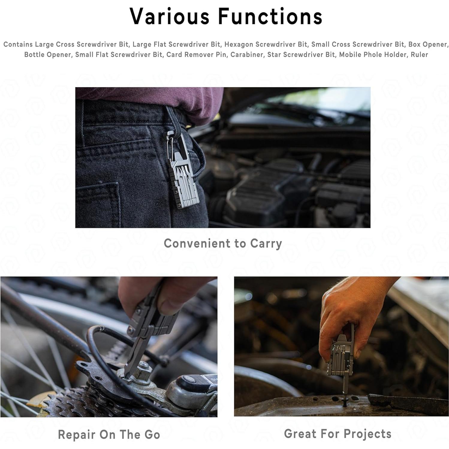 Multiherramienta Carabiner PELZ 12 en 1 Acero Inoxidable