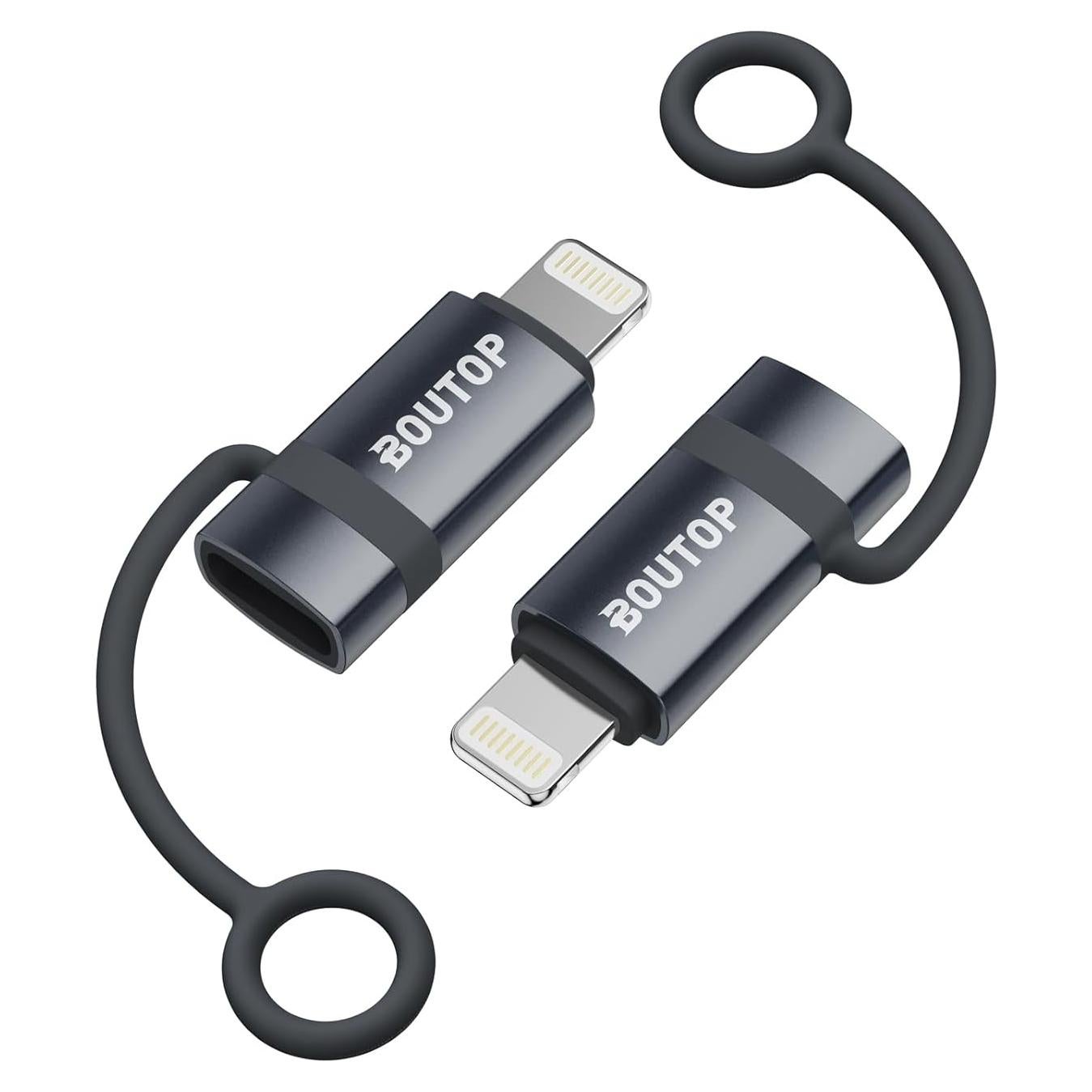 Adaptador USB C a Lightning BOUTOP 36W Carga Rápida 2 Pcs
