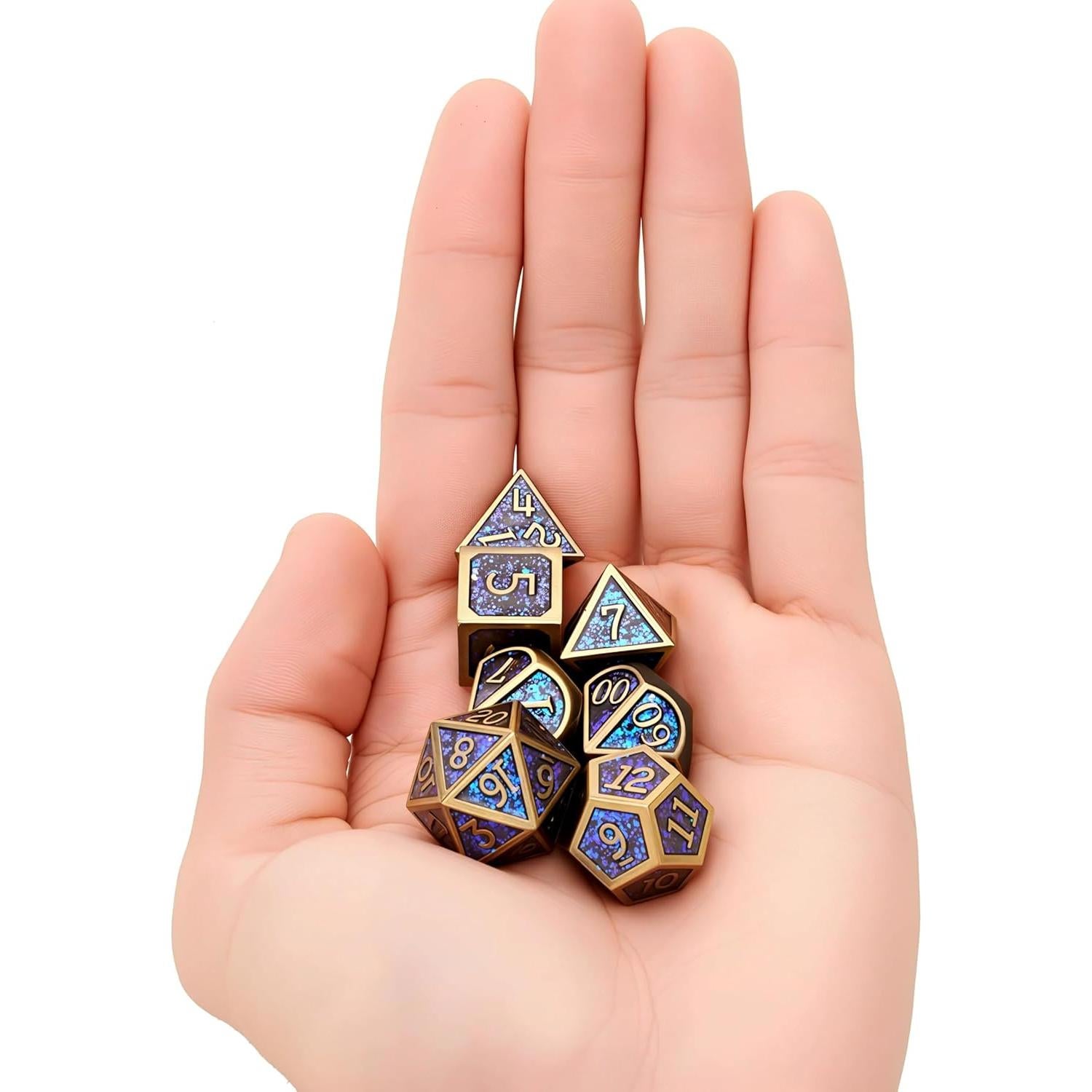 Juego de Dados de Metal D&D GuanShuo 7 Piezas RPG