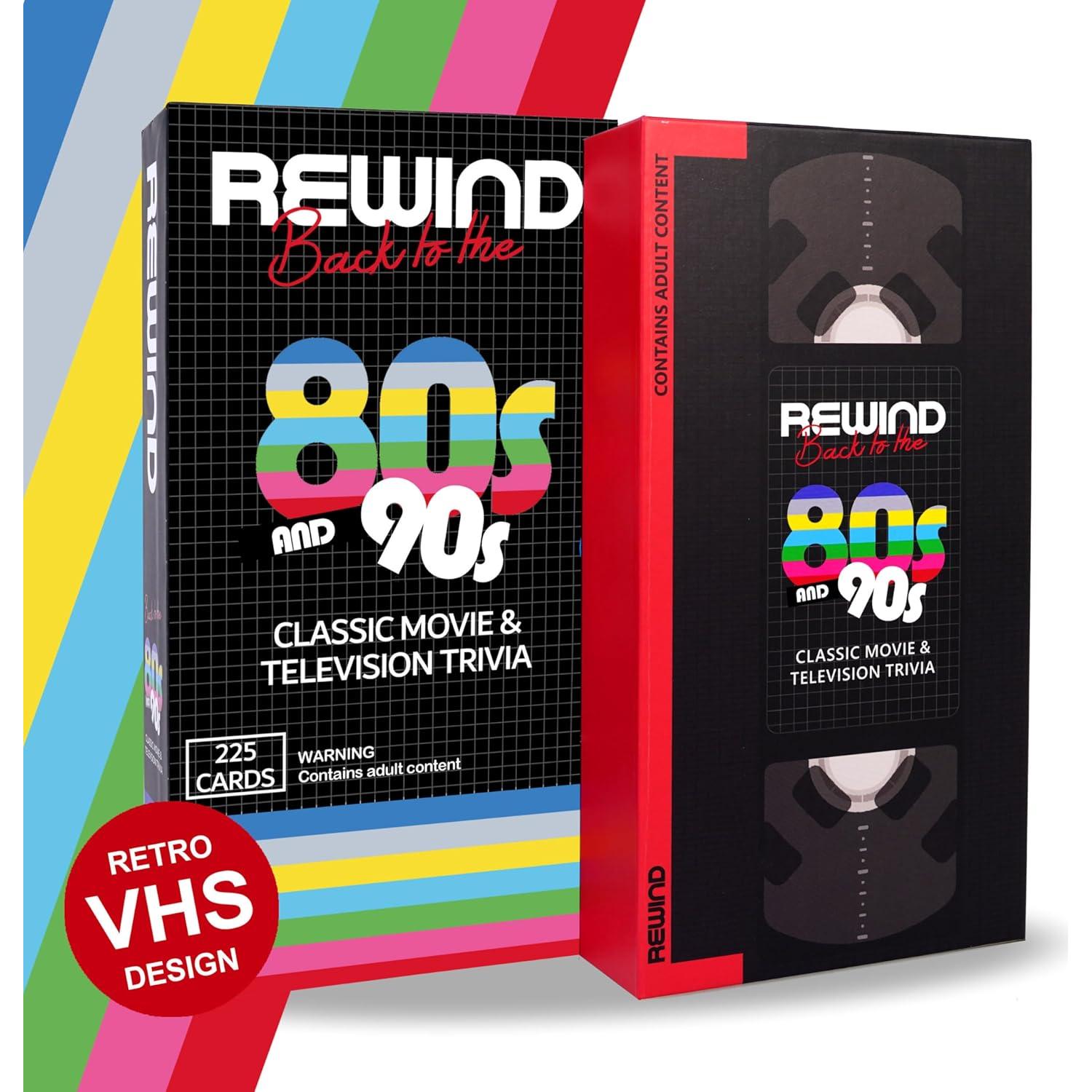 Juego de cartas de trivia Mojo Games Rewind 80s 90s